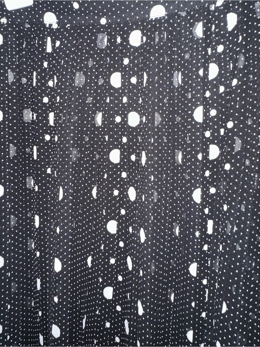 The Kooples Black Pleated Polka Dot Maxi Skirt Velvet Sash Belt Lined 3 Large - Picture 3 of 9